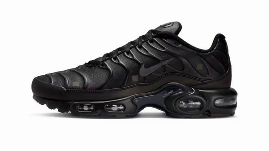 Cheap Nike Air Max Plus Top Leather All Black TN Men's Shoes-190 - Click Image to Close